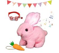 Knubbuf Fanyil Bunny Pal Interactif, Fanyil Bunnypal Interactif, Realistic Interactive Lapin Bunny Pal Carrot and Lamp, Bunnypal Interactif Il Bouge Il Couine Et émerveille Les Enfants (Pink)