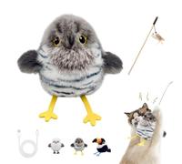 Knubbuf Jouet pour Chat Rechargeable Celerypets, Oiseau à battements d'ailes interactif, Trois Modes de Battement d'ailes, activé par Le Mouvement, battements d'ailes et gazouillis réalistes (B)