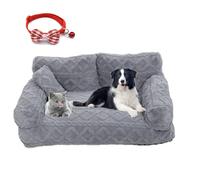 Knubbuf Premium Plush Dog Sofa Bed, Plush Calming Pet Sofa Bed, Calming Dog Bed with Removable Washable Cover, Anti-Slip Bottom Pet Couch for Small to Large Dogs and Cats (Gray, L:65 * 45 * 30cm)