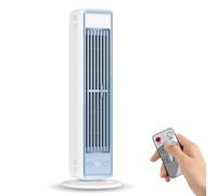 Knubbuf Tower Fan for Bedroom, 90° Oscillating Standing Fan with Remote, 5 Speeds & 4 Modes, 12H Timer, Bladeless Cooling Fan for Home Office, Fans that Blow Cold air (White)