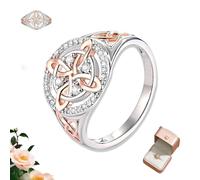 Knubbuf Witches Protection Knot Ring, Handmade Witch’s Return-Knot Protection Ring, Two-tone Inlaid Handmade Jewelry Witch ProtectionRing for Loved Ones (1 article, 9)