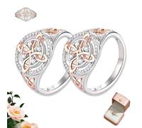 Knubbuf Witches Protection Knot Ring, Handmade Witch’s Return-Knot Protection Ring, Two-tone Inlaid Handmade Jewelry Witch ProtectionRing for Loved Ones (2 articles, 8)