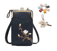 Knubbuf Women Sling Cross-Body Wallet with Mobile Cell Phone Holder, Crossbody Phone Bags, Mini Shoulder Purse Pocket, Crossbody Bags for Women Travel (Black)