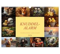 Knuddel-Alarm (Wandkalender 2026 DIN A3 quer), CALVENDO Monatskalender: Die süßesten Tierbabys zum Liebhaben - erstellt mit Hilfe einer KI