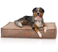 Knuffelwuff Coussin pour Chien Lesedi en Velours côtelé Aspect tissé Main 100x70cm Marron - Housse Amovible - Lavable - pour Grands, Moyens et Petits Chiens