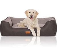 Knuffelwuff Luke Panier en Velours avec Aspect Tissage Main Noir/Gris XXL 120 x 85 cm