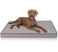 Knuffelwuff Nantucket Tapis orthopédique pour Chien, en Velours, avec caractère tissé à la Main, Taille L, 80 x 60 cm, Gris, Housse Amovible, Lavable, pour Chiens de Grande, Moyenne et Petite Taille