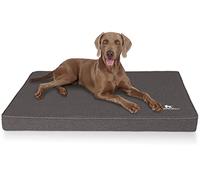 Knuffelwuff Nantucket Tapis orthopédique pour chien, en velours, avec caractère tissé à la main, XXL, 115 x 80 cm, anthracite, housse amovible, lavable, pour chiens de grande, moyenne et petite taille
