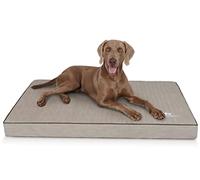 Knuffelwuff Palomino Tapis orthopédique pour Chien, en Cuir synthétique matelassé au Laser - XXXL 135 x 90 cm - Gris - Dessous antidérapant - Facile à Nettoyer - pour Chiens de Grande, Moyenne et