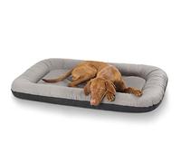 Knuffelwuff panier chien, lit pour chien, coussin, corbeille pour chien Jerry, en cuir, gris XXL 120 x 100