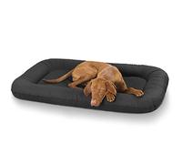 Knuffelwuff panier chien, lit pour chien, coussin, corbeille pour chien Jerry, en cuir, noir XL 92 x 75