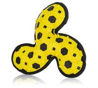 Knuffelwuff Tri Flyer Jouet pour chien, jaune, en caoutchouc et tissu, adhérent, doux pour les dents et renforcement des liens, idéal pour jouer et l'entraînement de conditionnement pour tous les