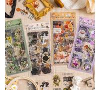 KNUIUYY 309 Pièces/24 Stickers Aesthetic Décoratifs, Feuille Autocollant Scrapbooking, Stickers Scrapbooking, Adhésif pour DIY Bullet Journal, Album Bricolage, Artisanat, Cahier