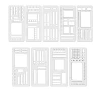 KNUIUYY Lot de 9 pochoirs Bullet Journal faits à la main flexibles, Pochoirs de Cahier Réutilisables, outils de conception de pochoirsavec carrés lignes, pour Bricolage Journal Agenda Scrapbooking