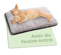 Knupis Coussin Chauffant Chat & Chiens - Couverture Chat 60x45cm- Couvertures pour Chats Auto-Chauffante sans Électricité - Housse Lavable - avec Dessous Non-Glissant (Gris)