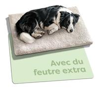 Knupis Tapis Chauffant pour Chien - Grande Tapis Auto-Chauffant 90×60 cm - Housse Lavable - Coussin Doux et Moelleux sans Électricité - avec Dessous Antidérapant (Gris)
