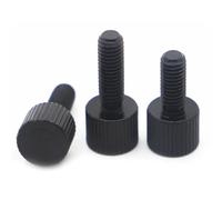 Knurled Screws Vis moletées en acier inoxydable 304/carbone, type lisse, à tête moletée métrique, réglage manuel pour Tables(Black Carbon Steel,8MM_M2.5 5PCS)