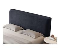 KNVSS Housse de tête de lit, Tissu Velours Stretch Doux, Protection à 360 ° Housse de tête de lit en extensib, Protecteur Antipoussière pour Tête de Lit Rembourrée (Le Noir,200cm (190-220cm))