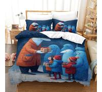 KNZVCXUEH Housse De Couette Petits Monstres et Enfants 3D Compagnie Imprimé Literie Noël Eve Set De Linge De Lit pour Adultes Enfants Filles Microfibre Douce Et Confortable King(220x240cm)
