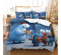 KNZVCXUEH Housse De Couette Set Petits Monstres et Enfants 3D Parure De Lit Imprimé Noël Eve Set De Linge De Lit pour Adultes Enfants Filles Microfibre Douce Et Confortable Double(200x200cm)