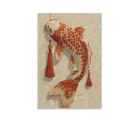 KNZVCXUEH Koï Porte-Bonheur Image Sur Toile Animaux Mignons Affiche Decoration Art Mural Salon Chambre Bureau Prêt À Suspendre 08x12inch(20x30cm)