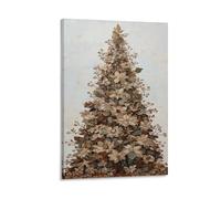 KNZVCXUEH Leaf Arbre de Noël Murale Peinture Nous Avons Besoin de Deux Pièces Assembléees Affiche Decoration Art Mural Chambre Salle De Bain Cuisine Prêt À Suspendre 16x24inch(40x60cm)