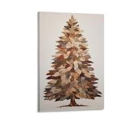 KNZVCXUEH Leaf Arbre de Noël Murale Peinture Nous Avons Besoin de Deux Pièces Assembléees Tableau Moderne Toile Art Mural Salon Chambre Bureau Cuisine Prêt À Suspendre 08x12inch(20x30cm)