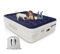 KNZZO Matelas gonflable complet avec pompe intégrée, matelas gonflable avec dessus floqué doux, matelas gonflable anti-fuite, lit gonflable pliable et imperméable pour la maison, les invités, le