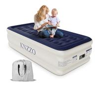 KNZZO Matelas gonflable double avec pompe intégrée, matelas gonflable avec dessus floqué doux, matelas gonflable anti-fuite, lit gonflable pliable et imperméable pour la maison, les invités, le