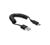 [KO20161S2] Delock Câble USB 2.0 A Mâle / Mini B Mâle jusqu'à 60cm spirale