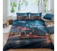 KOABERUVN Imprimé 3D Camion Parure De Lit Microfibre Super Douce Et Respirante Sets De Housses De Couettes 3 Pièces Et Taie d'oreiller King（220x240cm）