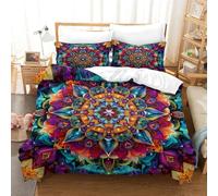 KOABERUVN Imprimé 3D Datura Fleurs Ensemble De Literie avec Microfibre Super Douce Et Respirante Housse De Couette 3 Pièces Et Taie d'oreiller Super King（260x220cm）