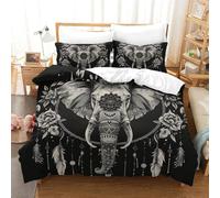 KOABERUVN Parure De Lit Imprimé 3D Housse Les éléphants De Couette Garçon Fille Housse De avec Taie d'oreiller Enfants Adolescents Housse De Couette Microfibre King（220x240cm）