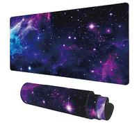 KOAIWPAE Grand Tapis de Souris de Jeu avec Base antidérapante et Bords Cousus, Motif Galaxie, nébuleuse, Espace étendu, 90 x 40 cm, pour la Maison, Le Bureau, Le Travail