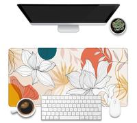KOAIWPAE Grand tapis de souris de jeu, motif floral, 80 x 40 cm, grand tapis de souris pour clavier d'ordinateur avec base antidérapante et bords cousus