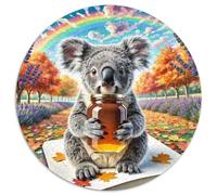 Koala 1000 Pièces Puzzle Rond Classiques Animaux Jeu D'Intelligence Cadeau Unique pour Adultes Enfants 1000pcs (67.5x67.5cm)