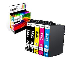 Koala 5-Pack 35XL Multipack Compatible Cartouche d’Encre Replacement pour Epson 35 XL 35XL T3591 T3592 T3593 T3594 pour Workforce Pro WF-4720DWF Cartouche pour WF-4725DWF WF-4730DTWF WF-4740DTWF Encre