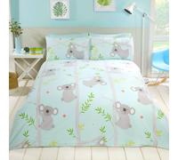 Koala Amusant Housse Couette Simple Et D'Oreiller Set Polycoton Bleu Enfants