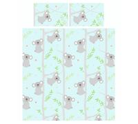 Rapport Home - Ensemble de couette simple Koala Fun - Bleu aqua, motif koalas - 135 x 200 cm