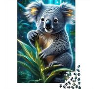 Koala Animal Jungle Puzzle 1000 Pièces Papier pour Adultes Forêt Nocturne Jeu de Puzzle 1000 Pièces Détente Famille Cadeau 38x26cm/1000pcs