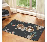 Koala Animal Mignon en 3D,Tapis d'alimentation pour Animaux de Compagnie, Sets de Table en Cuir PU pour Chats et Chiens,30x45cm