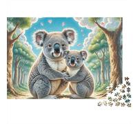 Koala Animal Puzzle 1000 Pièces Puzzle pour Adultes Papier Forêt Décor Jeu de Puzzle 1000 Pièces Détente Cadeau 52x38cm/1000pcs