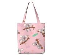 Koala, animal sauvage australien mignon,Sacs d'épicerie réutilisables, sacs fourre-tout de grande capacité, sac à bandoulière en toile