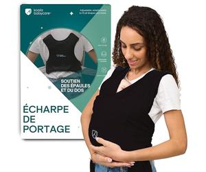 Koala Babycare Une écharpe de portage facile à enfiler, réglable, unisex - Porte-bébé multifonctionnel pour jusqu’à 9 kg - Noir - Design Enregistré KBC®