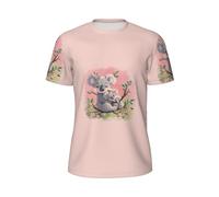 Koala Bear T-shirt d'été élégant pour homme avec imprimé ours koala, Noir , XS
