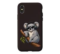 Koala Cool avec écouteurs - Musique décontractée Motif Animal Coque pour iPhone X/XS