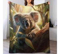 Koala Couverture pour Enfants Adultes - Flannel, Couvertures Douce - Respirante, Hypoallergénique, pour Lit Ou Canapé 130×180cm