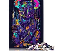 Koala Cyberpunk Neon Puzzle 1000 Pièces Educa Jouet en Bois Cadeau Unique De l'art De La Décoration Jeu Éducatif Challenge Toy Adultes & Enfants des 14 Ans 1000pcs (40x28cm)