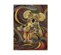Koala dans Le Style de l’Art aborigène,Puzzles pour Adultes 1000 Pièces Puzzles pour Adultes pour Enfants Papier Puzzle Adolescents Jeux Éducatifs Anti-Stress Jouet Cadeau(38x26cm)-AH14