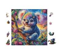 Koala dans Un Arbre Fleuri 100 Pièces Puzzle Créatif en Carton Anti-Déchirure Difficulté Moyenne Activité Manuelle Loisir Créatif Cadeau Fête des Mères Premium 28x28cm